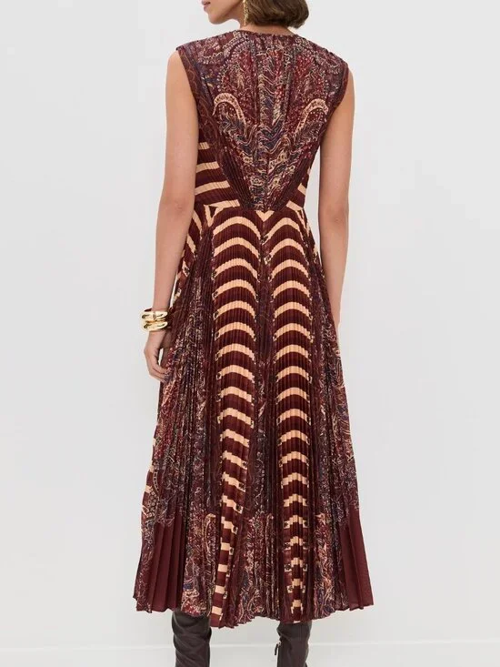 NWT Ulla Johnson Violeta Pleated Midi Dress Topaz 6 - Picture 2 of 5